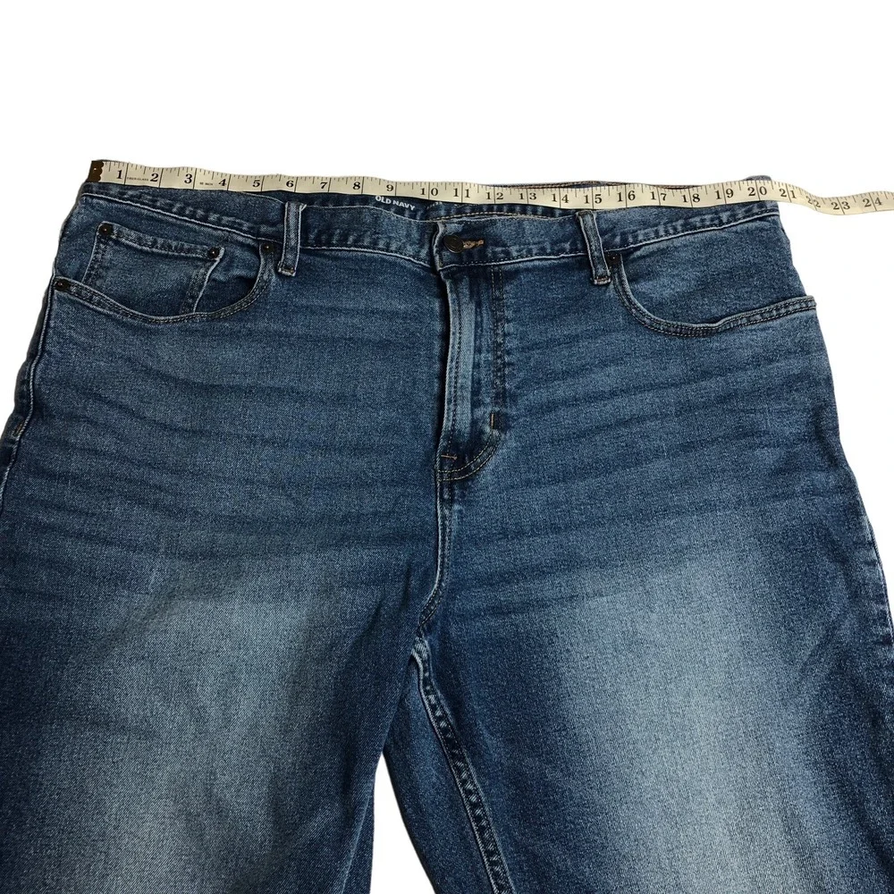 Old Navy Built In Flex Jeans Mens 42x32 Straight Leg Blue Medium Wash Workwear